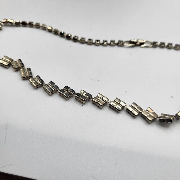 Vintage 50s Hollywood Glam Demi Parure Pave Set Crystal Bracelet and Necklace in - Picture 5 of 6